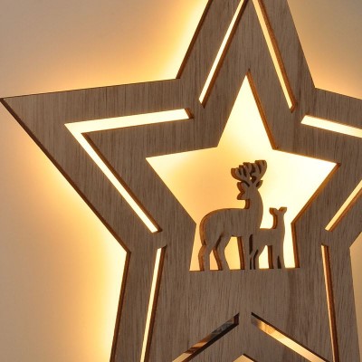 Solight LED nástěnná dekorace vánoční hvězda, 24x LED, 2x AA - foto č. 7