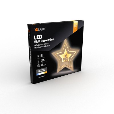 Solight LED nástěnná dekorace vánoční hvězda, 24x LED, 2x AA - foto č. 9